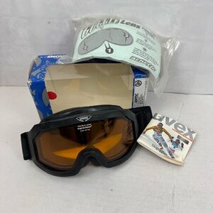Uvex Double Lens Ski Goggles Black Amber Tint With Extra Lens Made Germany